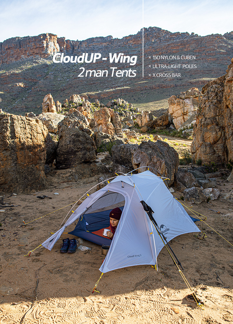 Cheap Goat Tents  Cloud Up   Wing UltraLight 15D 1.5KG 2 Person tent for Outdoor Camping Hiking With Free Mat Tents 